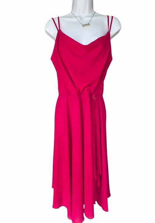 Rainbow of California Dresses & Skirts - Vintage Mary Martin for Rainbow of California Hot Pink Cowl Neck Midi Dress